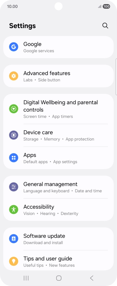 Press Advanced features.