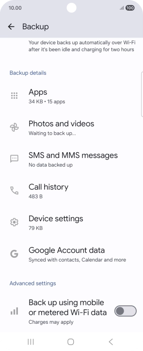 Press the indicator next to 