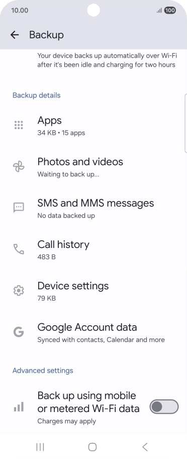 Press the indicator next to 