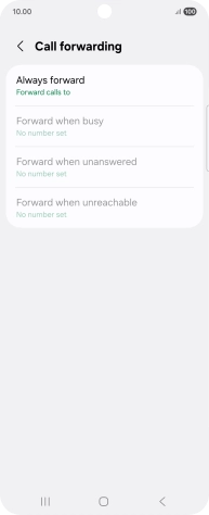 Press the required divert type.