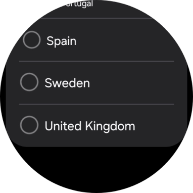 Press the required region. Press the required region.