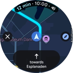 Press the route description icon to return to the directions. Press the route description icon to return to the directions.