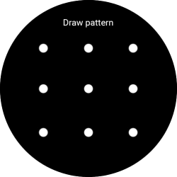 Slide your finger across the screen to connect at least four points and follow the instructions on the screen to create a pattern as lock code.