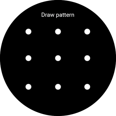 Slide your finger across the screen to connect at least four points and follow the instructions on the screen to create a pattern as lock code.