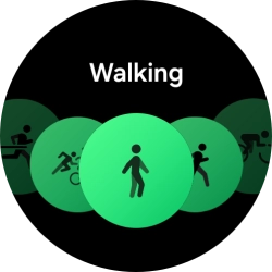 Drag your finger right or left to select the required activity. Drag your finger right or left to select the required activity.