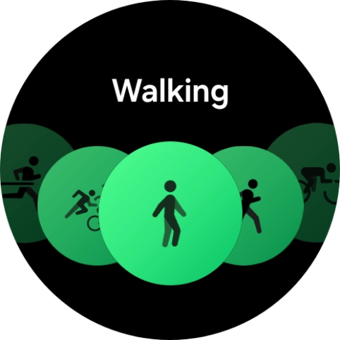 Drag your finger right or left to select the required activity. Drag your finger right or left to select the required activity.