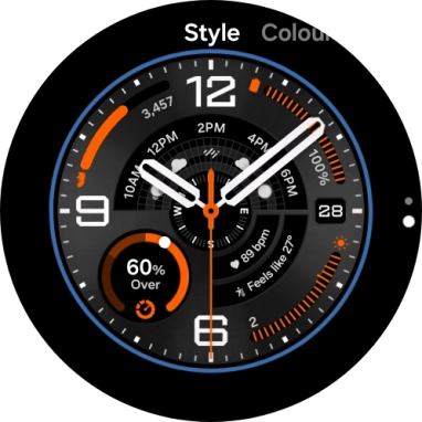 Slide your finger on the screen to change between the different designs.