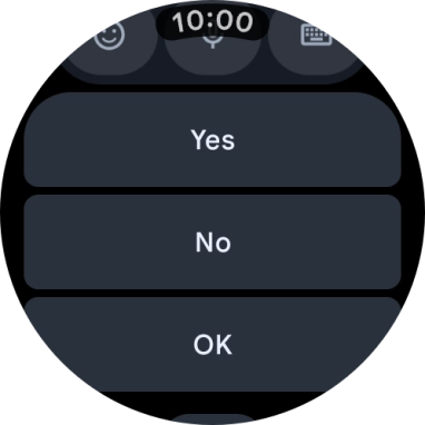 Press the required reply.