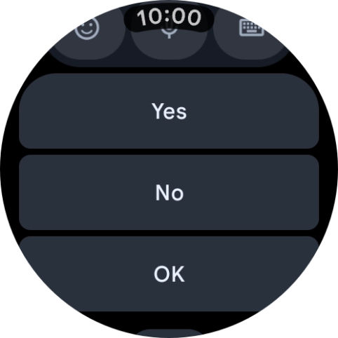 Press the required reply.