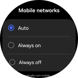 Press the required setting for mobile data usage.