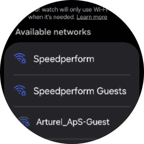 Press the required Wi-Fi network.