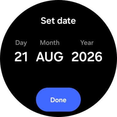 Slide your finger up or down on the screen to set the required date.