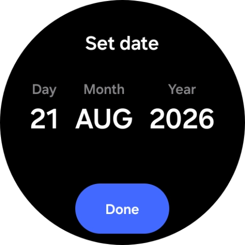 Slide your finger up or down on the screen to set the required date.
