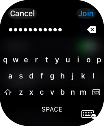 Key in the password for the Wi-Fi network and press Join.