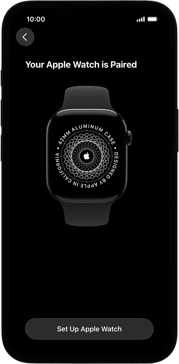 On your phone: Press Set Up Apple Watch.