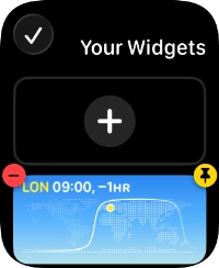 Press the pin widget icon on the required widget to pin it to the top of the stack.
