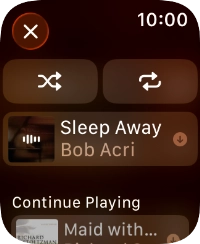 Press the shuffle icon to turn the function on or off.