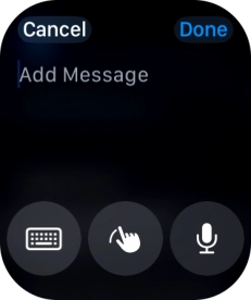 Press the microphone icon and record the message.