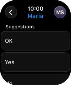Press the required quick reply.
