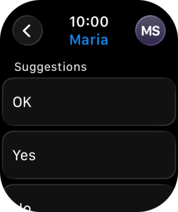 Press the required quick reply.