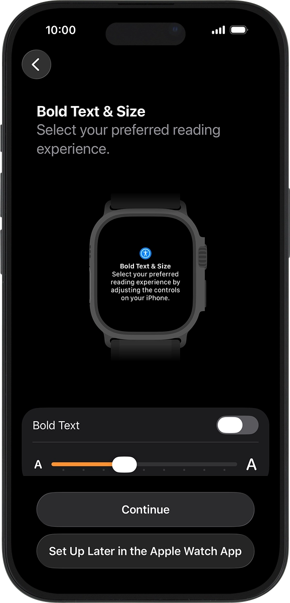 On your phone: Follow the instructions on the screen to select the required settings and press Continue.