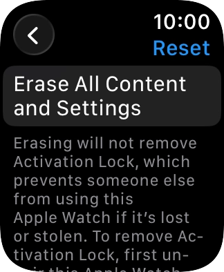Press Erase All Content and Settings.