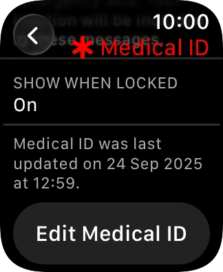 Press Edit Medical ID.