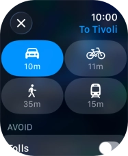 Press the required transport type.