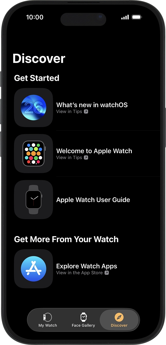 On your phone: Press Explore Watch Apps.