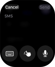 Press the microphone icon and record the message.