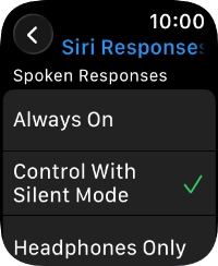 Press the required setting.