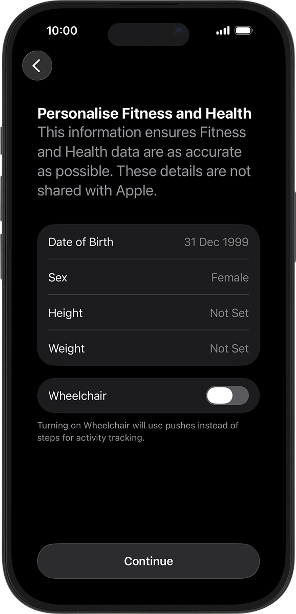On your phone: Follow the instructions on the screen to select the required settings and press Continue.