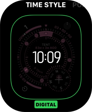 Turn the Digital Crown to change between the different designs.