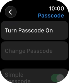 Press Turn Passcode On and key in a lock code of your own choice twice.