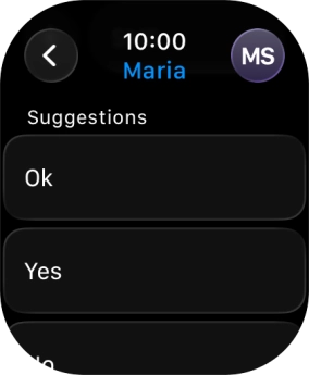 Press the required quick reply.