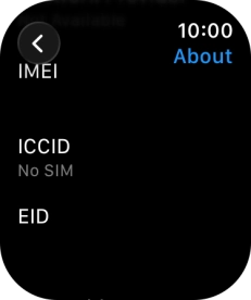 Your Apple Watch EID number is displayed below EID.