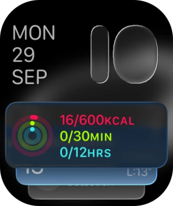 Slide your finger up or down on the stack to select the required widget.