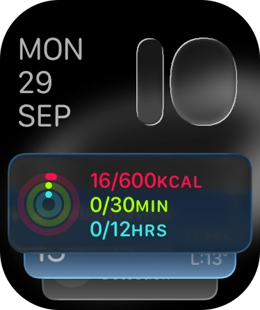 Slide your finger up or down on the stack to select the required widget.