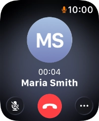 Press the end call icon to end the call and return to the home screen.