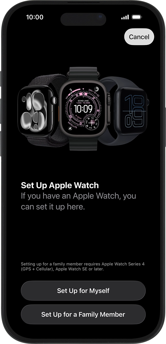 On your phone: When this screen is displayed, your Apple Watch is connected to your phone.