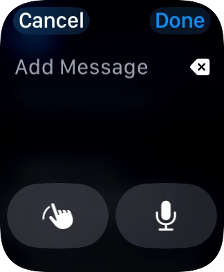 Press the microphone icon and record the message.