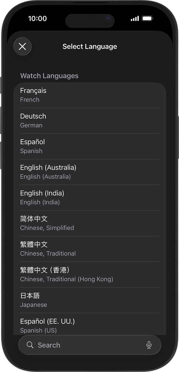 On your phone: Press the required language.