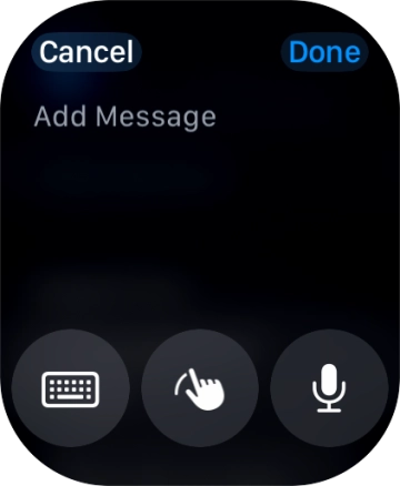 Press the microphone icon and record the message.