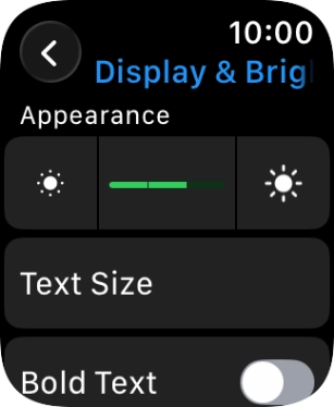 Press the brightness icons to set the required brightness.