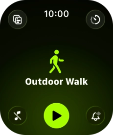 Slide your finger up or down on the screen to select the required training activity.