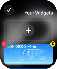 Press the unpin widget icon on the required widget to unpin it from the top of the stack.