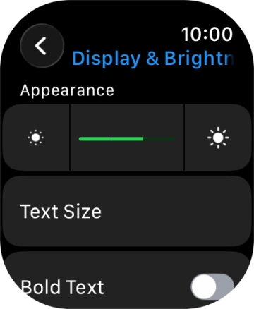 Press the brightness icons to set the required brightness.
