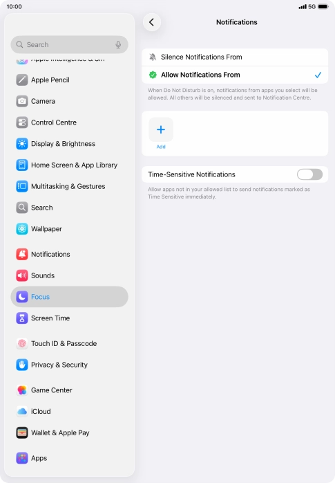 Press the indicator next to 