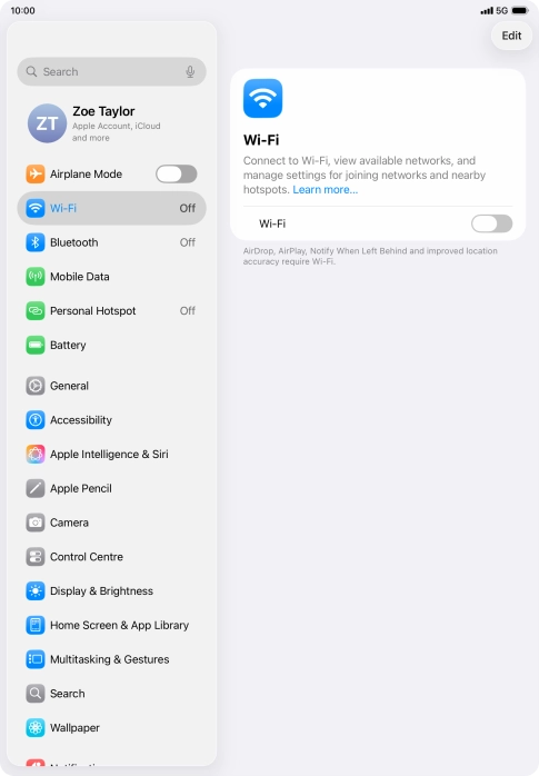 Press the indicator next to 