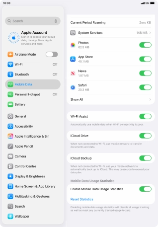 Press the indicator next to 
